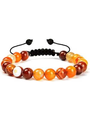 Tesbih Atölyesi Sertifikalı Yüksek Kalite Doğal Turuncu Akik Taşı Bileklik