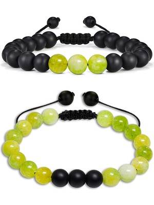 Tesbih Atölyesi Sertifikalı Doğal Kanada Yeşim Taşı Jade Ceyt Oniks Doğal Taş Bileklik Seti