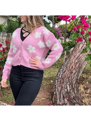 Astrea Butik Daisy Pembe Yumoş Hırka