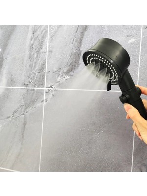 Mayaglory Turbo Fan 5 Fonksiyonlu Siyah Duş Başlığı El Duşu Handshower