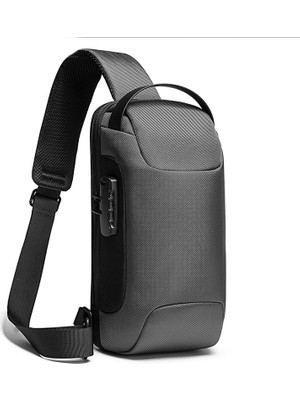 Büyük Kapasiteli Askılı Göğüs Çantası Anti Theft Crossbody Çanta Erkekler Için USB Omuz Daypack Günlük Omuz Çantası