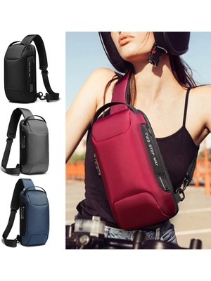 Büyük Kapasiteli Askılı Göğüs Çantası Anti Theft Crossbody Çanta Erkekler Için USB Omuz Daypack Günlük Omuz Çantası