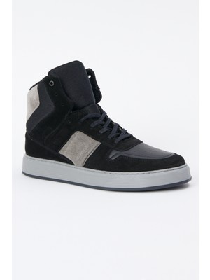 Wrangler Wrangler Deri Yüksek Kesim Siyah Sneaker Ayakkabı