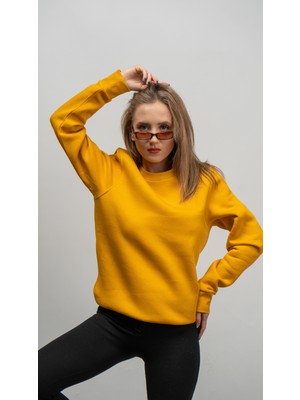 Kamba Bisiklet Yaka Hardal Sweatshirt