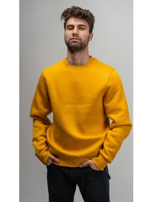 Kamba Bisiklet Yaka Hardal Sweatshirt