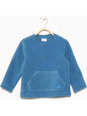 U.S. Polo Assn.  Düz Erkek Çocuk Mavi Sweatshirt Demhu