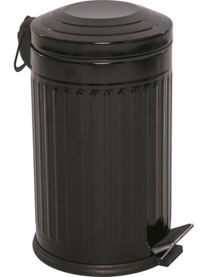 zengin çarşım 16 Lt Vintage Serisi Amortisör Kapaklı Siyah Çöp Kovası