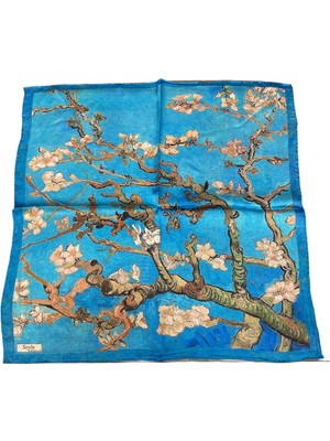 Turkish Silk Store Van Gogh Badem Ağacı Ipek Bandana Fular