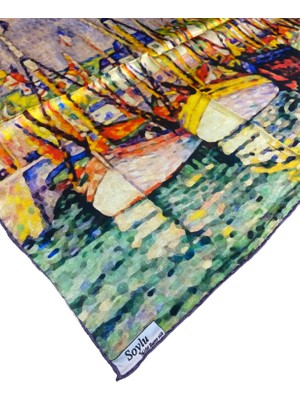 Turkish Silk Store Paul Signac Ipek Bandana  Fular