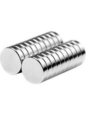 Dünya Magnet Mıknatıs Avm Güçlü Neodyum Mıknatıs Yuvarlak Silindir D8X2 mm (60'lı Paket)