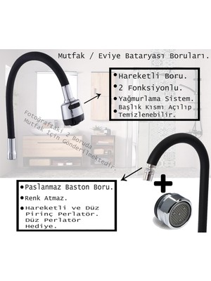 Özbay Lavabo Banyo Mutfak Bataryası ve Diamond Robot Duş Siyah Banyo Seti / Musluk / Armatür /