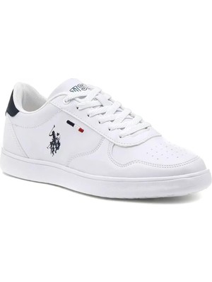 U.S. Polo Assn. Kadın Beyaz Sneakers Deri Kaydırmaz Taban ile Günlük Kullanıma Uygun