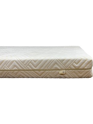 Puuf Sleep Orto Bebek Yatağı Organik Pamuk Malzeme ile 15 cm Yükseklikte Krem Renk