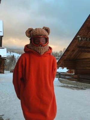 Sütlü Kahve Puffy Kar Maskesi,moda,trend Tasarım El Yapımı, Şapka, Kış, Bere,snowboard, Balaclava