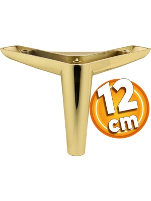 Badem10 Piko Lüks Mobilya Kanepe Sehpa Tv Ünitesi Koltuk Ayağı 12 cm Gold Altın Baza Ayakları