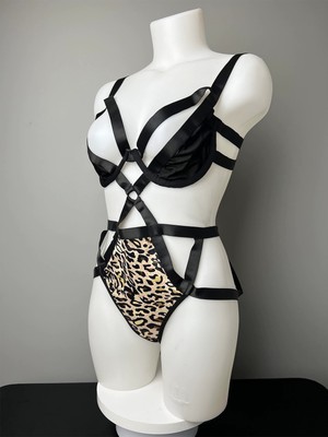 La Fina Pard Siyah Bodysuit