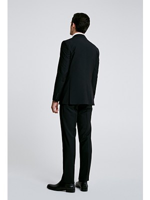 D'S Damat Slim Fit Siyah Düz Takım Elbise 0HE05JB01577M