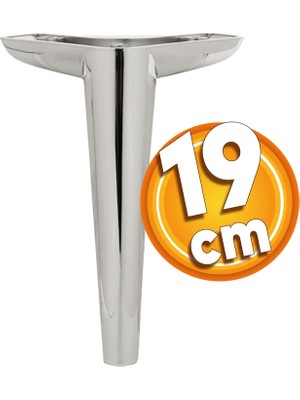 Badem10 Piko Lüks Mobilya Kanepe Sehpa Tv Ünitesi Koltuk Ayağı 19 cm Parlak Krom Baza Ayakları