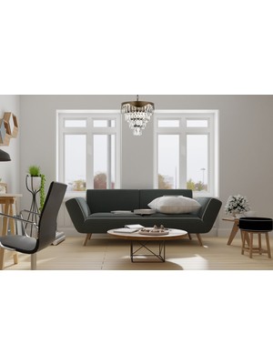 Avonnı AV-60192-E40 Eskitme Kaplama Klasik Avize E27 Metal Kristal 40CM