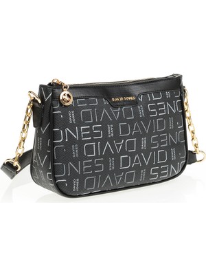 David Jones Siyah Kadın Fermuarlı Çapraz Çanta DJ247
