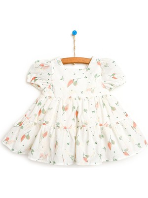 Hello Baby Basic Kız Bebek Yaprak Desenli Elbise Kız Bebek