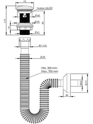 hgtec Seramik Altın Klik Klack Lavabo Süzgeci 32 Sifon