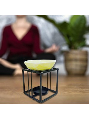 Uçucu Yağ Eriyik Mum Brülörü Şık Tealight Tutucu, Yeşil