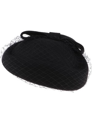 Hapais Kadın Pillbox Hat Bowknot Düğün Kokteyl Fascinator Vintage Siyah (Yurt Dışından)