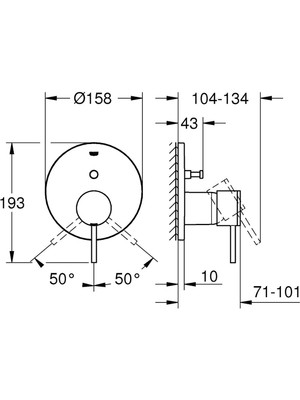 Grohe Ankastre Banyo Bataryası 2 Çıkışlı Atrio - 24066AL3