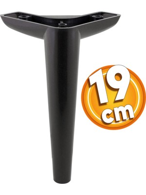 Badem10 Piko Lüks Mobilya Kanepe Sehpa Tv Ünitesi Koltuk Ayağı 19 cm Siyah Baza Ayakları