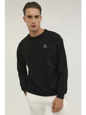 Lumberjack SN75 Basic C Neck 0 Yaka Erkek Sweat - Siyah