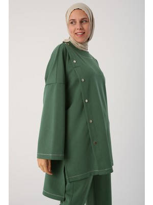 ALLDAY Sim Dikişli Çıtçıtlı Oversize Tunik