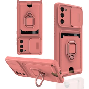 Samsung Galaxy S20 Fe Kılıf Ipli Lens Sürgülü Yüzüklü Kartvizitli Silikon Zuma