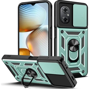 Xiaomi Poco M5 Kılıf Lens Sürgülü Yüzüklü Tank Silikon Pars