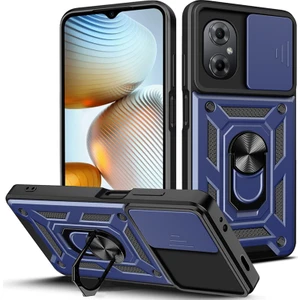 Xiaomi Poco M5 Kılıf Lens Sürgülü Yüzüklü Tank Silikon Pars