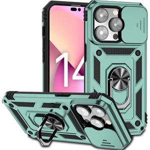 iPhone 14 Pro Kılıf Lens Sürgülü Yüzüklü Tank Silikon Pars