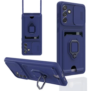 Samsung Galaxy A04S Kılıf Ipli Lens Sürgülü Yüzüklü Kartvizitli Silikon Zuma