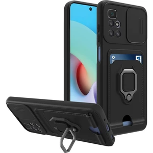 Xiaomi Redmi 10 Kılıf Ipli Lens Sürgülü Yüzüklü Kartvizitli Silikon Zuma