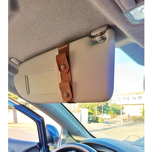 FH Leather Goods Otomobil Güneşlik Gözlük Askısı Hakiki Deri  Lastikli Her Araca Uygun 2'li