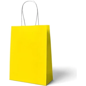 Ecen Plast Sarı Kraft Çanta 18X8X24 ( 100 Adet ) ( Kağıt Poşet Çanta )