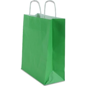 Ecen Plast Yeşil Kraft Çanta 18X8X24 ( 10 Adet ) ( Kağıt Poşet Çanta )