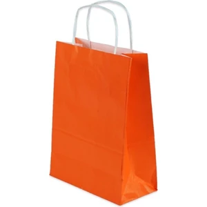 Ecen Plast Turuncu Çanta 25X12X31 10 Adet Kağıt Poşet Çanta