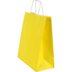 Ecen Plast Sarı Kraft Çanta 18X8X24 ( 25 Adet ) ( Kağıt Poşet Çanta )