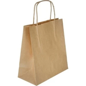 Ecen Plast Kağıt Çanta 24X12X30 Kraft 90 gr Burgu Sap 25 Adet