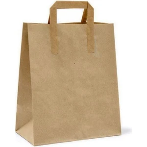 Ecen Plast Küçük Boy Kraft Kağıt Çanta 18X24X8CM 50 Adet