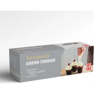 Ecen Plast Şeffaf Krema Krem Şanti Sıkma Torbası Tek Kullanımlık 51CM. 72'li