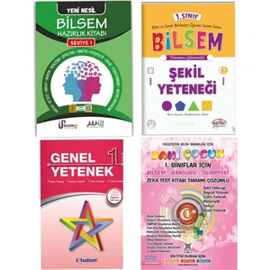 Tudem Yayınları 1. Sınıf Bilsem Hazırlık Seti Bilsem Şekil Yeteneği Genel Yetenek 4 Parça