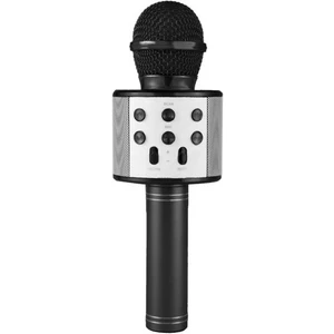 WS-858 Siyah Karaoke Mikrofon Bluetooth Hoparlör Aux USB Mikro Sd Kart Girişli