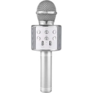 Karaoke Mikrofon Dahili Hoparlörlü USB Flash Destekli WS-858 Silver