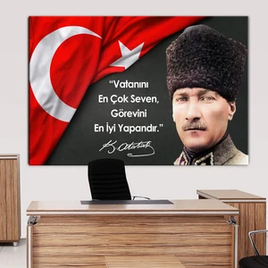 Morfil Sanat Atölyesi Atatürk Mustafa Kemal Makam Panosu Kanvas Tablo Resmi Kurumlar Okullar